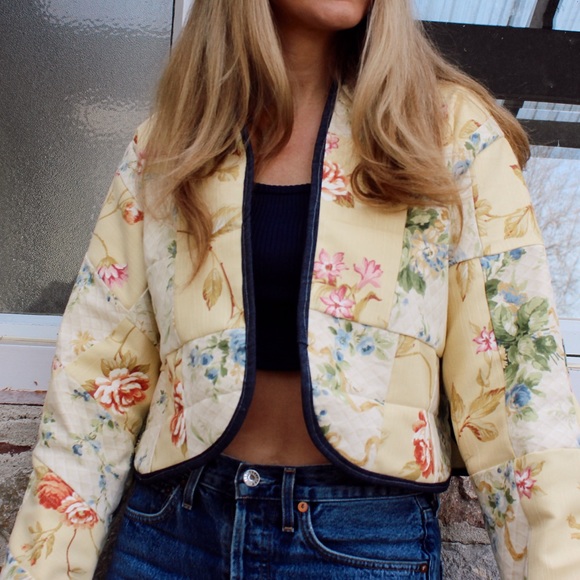 Quilted cropped spring jacket - Picture 4 of 4